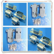 Conector DB9 DB9, RS232 9 pinos Connector Shell Kit com hardware